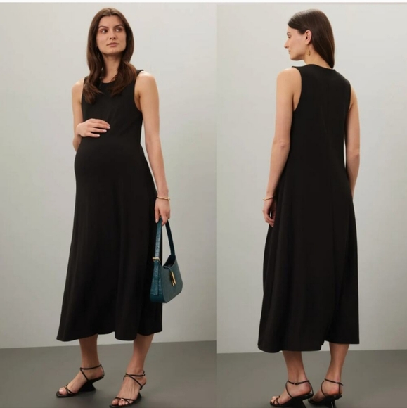 Hatch Dresses & Skirts - HATCH Black Sleeveless Tank Maxi Jersey Maternity Dress XL